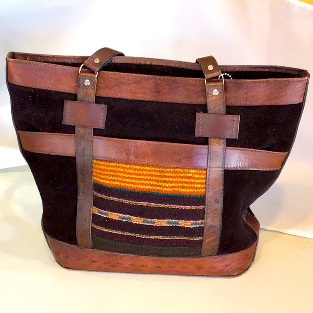 Suede handbag 100% leather